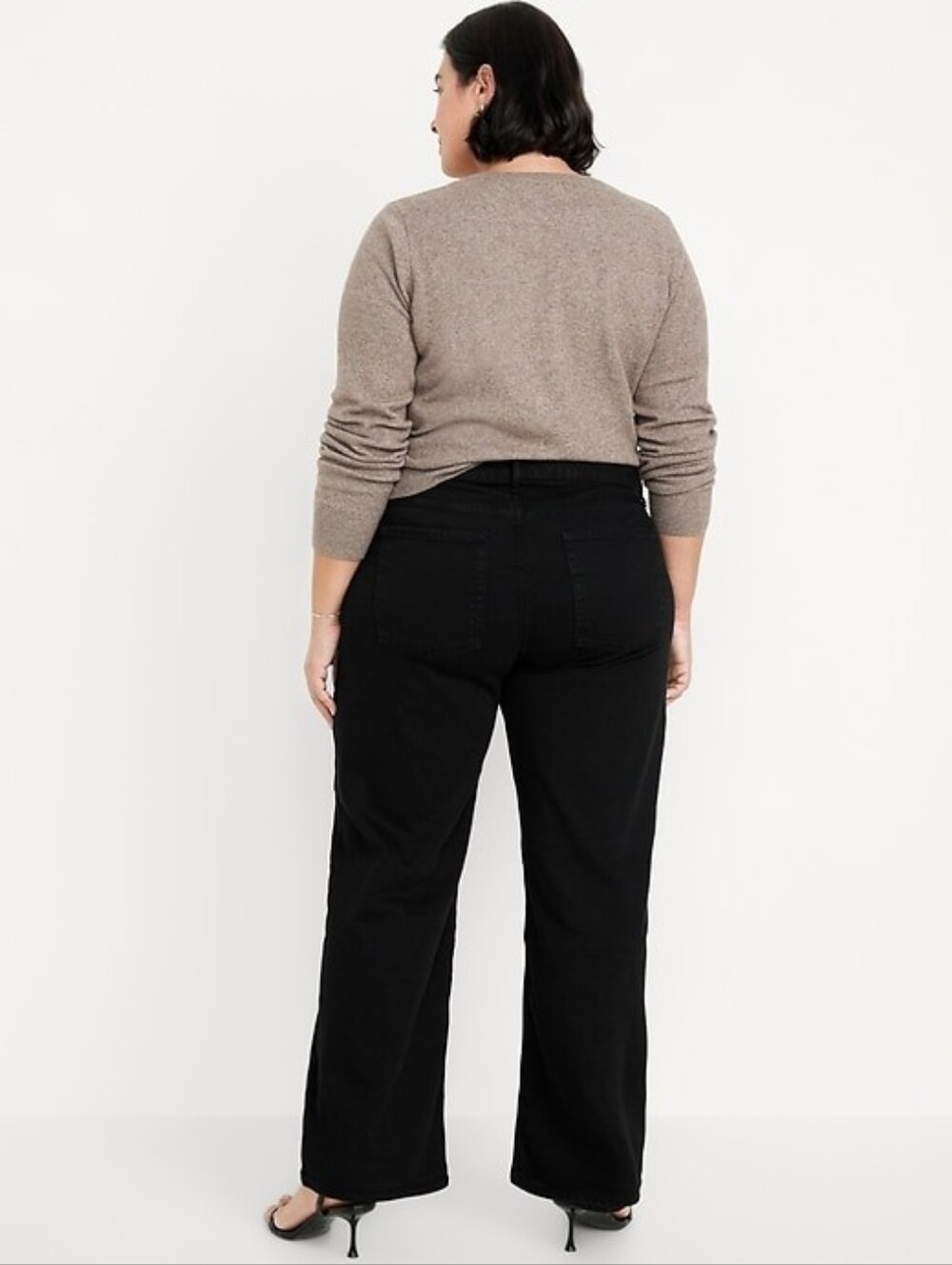 Old Navy High-Waisted Wow Wide-Leg Jeans Black Denim Size 8 (Tall) - Picture 5 of 6
